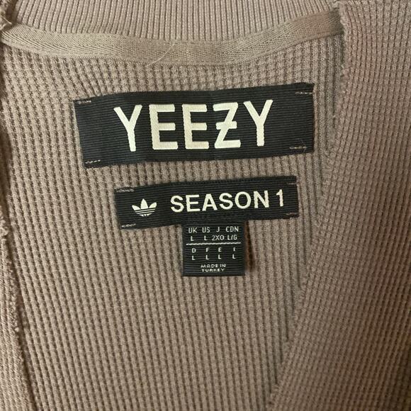 YEEZY x Adidas Season 1 Thermal Tank Men's Sz L Beige Intentionally Distressed - Picture 3 of 9